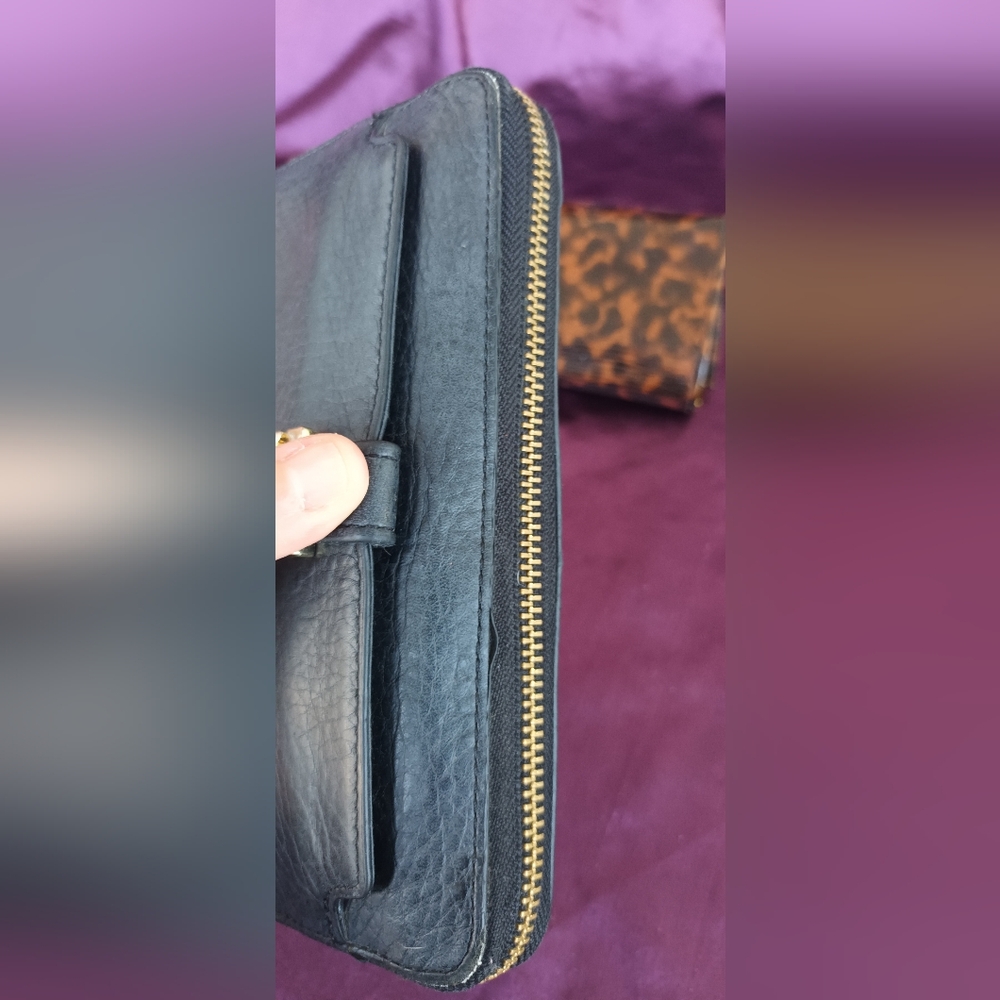 Tory Burch Black Leather Wallet with Gold Accent - Picture 11 of 16